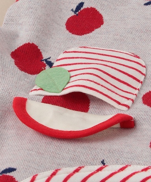新品】baby cheer リンゴのアップリケ付き長袖チュニック 110cm baby