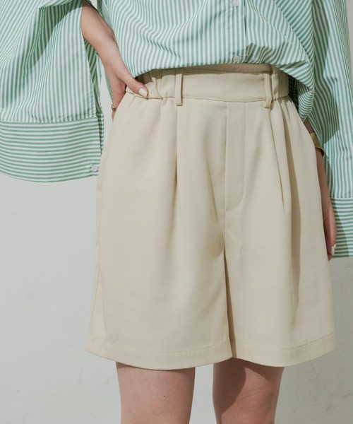 Aunt Marie's（アントマリーズ）の「ツイルタックイージーショートパンツ（その他パンツ・レディース・ブラック/カーキ/アイボリー・FREE）」の2枚目の写真