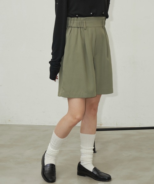 Aunt Marie's（アントマリーズ）の「ツイルタックイージーショートパンツ（その他パンツ・レディース・ブラック/カーキ/アイボリー・FREE）」の9枚目の写真