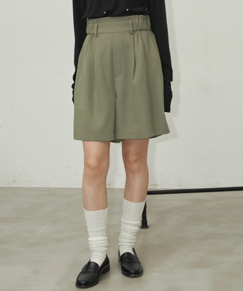 Aunt Marie's（アントマリーズ）の「ツイルタックイージーショートパンツ（その他パンツ・レディース・ブラック/カーキ/アイボリー・FREE）」の6枚目の写真