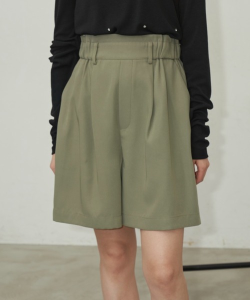 Aunt Marie's（アントマリーズ）の「ツイルタックイージーショートパンツ（その他パンツ・レディース・ブラック/カーキ/アイボリー・FREE）」の4枚目の写真