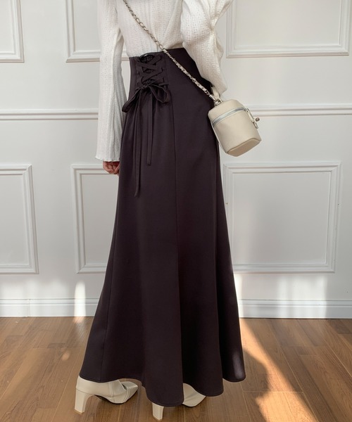 ABITOKYO（アビトーキョー）の「バックレースアップマーメイドロングスカート（スカート・レディース・ブラック/ダークブラウン/ベージュ/ブルー/ピンク/ライトグリーン・S/M）」の19枚目の写真