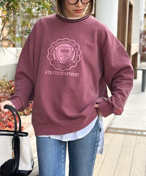 Java（ジャバ）の「《JaVa ジャバコラボ》古着風ストリートコーデに。ヴィンテージプリントスウェットプルオーバー（スウェット・メンズ・チャコール/テラコッタ/ブルー/イエロー・X-LARGE/LARGE/MEDIUM/SMALL）」の15枚目の写真