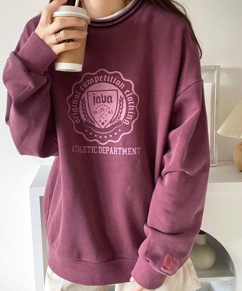 Java（ジャバ）の「《JaVa ジャバコラボ》古着風ストリートコーデに。ヴィンテージプリントスウェットプルオーバー（スウェット・メンズ・チャコール/テラコッタ/ブルー/イエロー・X-LARGE/LARGE/MEDIUM/SMALL）」の22枚目の写真