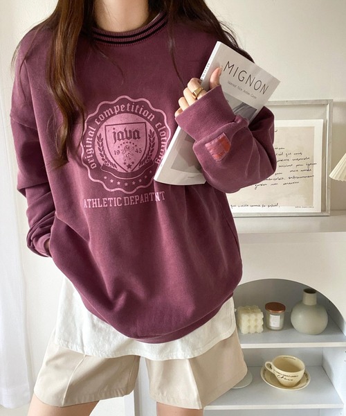 Java（ジャバ）の「《JaVa ジャバコラボ》古着風ストリートコーデに。ヴィンテージプリントスウェットプルオーバー（スウェット・メンズ・チャコール/テラコッタ/ブルー/イエロー・X-LARGE/LARGE/MEDIUM/SMALL）」の20枚目の写真