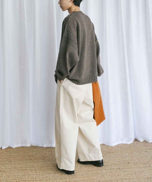 Couleur Meler（クルールメリー）の「Couleur Meler なかじ　デザイン編みルーズニット（ニット/セーター・メンズ・ベージュ系その他/グリーン系その他・MEDIUM/LARGE）」の4枚目の写真