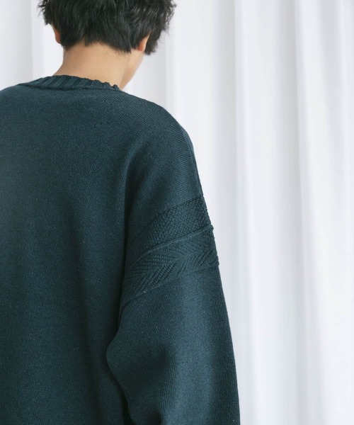 Couleur Meler（クルールメリー）の「Couleur Meler なかじ　デザイン編みルーズニット（ニット/セーター・メンズ・ベージュ系その他/グリーン系その他・MEDIUM/LARGE）」の10枚目の写真