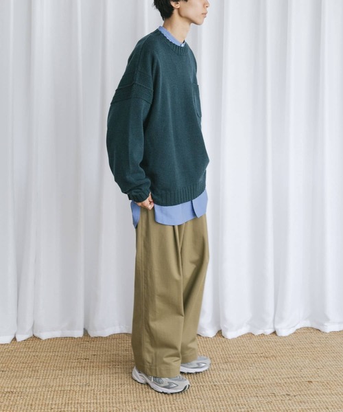 Couleur Meler（クルールメリー）の「Couleur Meler なかじ　デザイン編みルーズニット（ニット/セーター・メンズ・ベージュ系その他/グリーン系その他・MEDIUM/LARGE）」の17枚目の写真