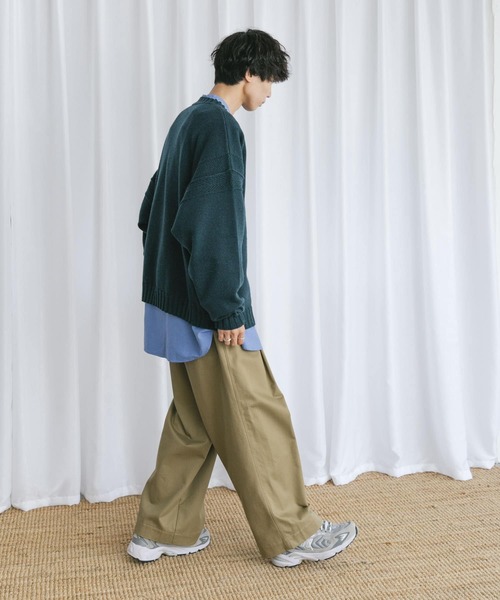 Couleur Meler（クルールメリー）の「Couleur Meler なかじ　デザイン編みルーズニット（ニット/セーター・メンズ・ベージュ系その他/グリーン系その他・MEDIUM/LARGE）」の18枚目の写真