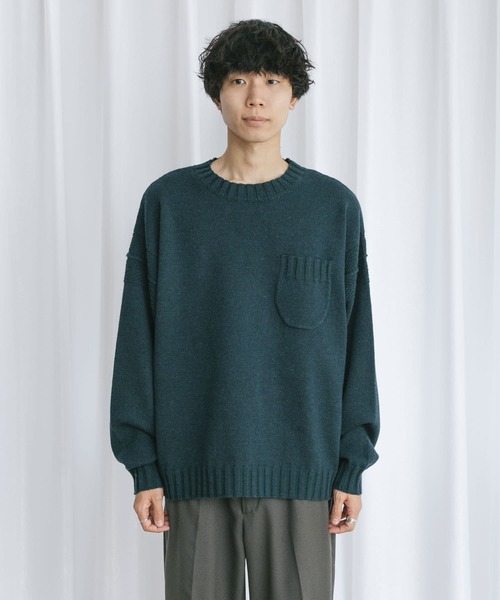 Couleur Meler（クルールメリー）の「Couleur Meler なかじ　デザイン編みルーズニット（ニット/セーター・メンズ・ベージュ系その他/グリーン系その他・MEDIUM/LARGE）」の19枚目の写真