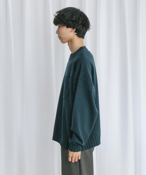 Couleur Meler（クルールメリー）の「Couleur Meler なかじ　デザイン編みルーズニット（ニット/セーター・メンズ・ベージュ系その他/グリーン系その他・MEDIUM/LARGE）」の20枚目の写真