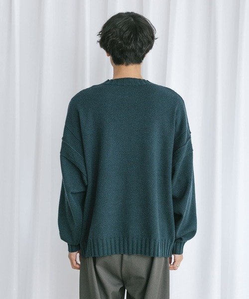 Couleur Meler（クルールメリー）の「Couleur Meler なかじ　デザイン編みルーズニット（ニット/セーター・メンズ・ベージュ系その他/グリーン系その他・MEDIUM/LARGE）」の21枚目の写真