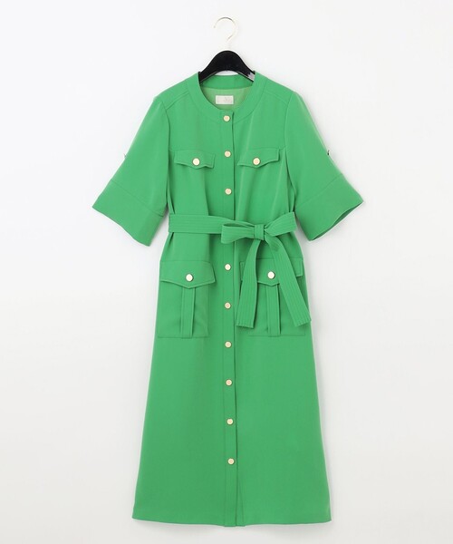 GRACE CONTINENTAL(グレースコンチネンタル)の「トリアセサファリワンピース(ワンピース・レディース・グリーン/ネイビー・36/38)」の12枚目の写真