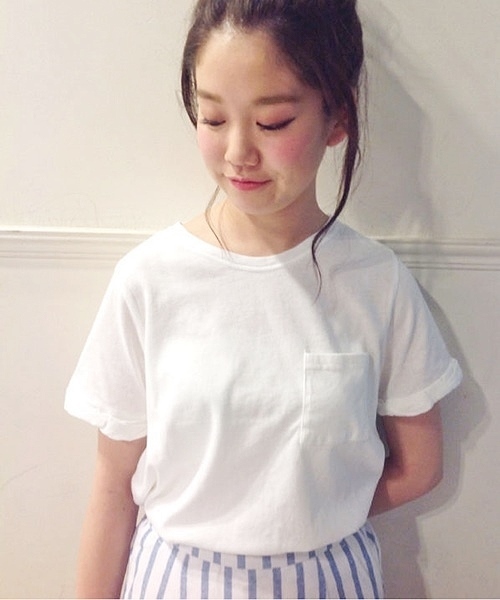 Chico(チコ)の「ポケットTシャツ(Tシャツ/カットソー・レディース・ホワイト/グレー/モスグリーン/ネイビー・FREE)」の2枚目の写真