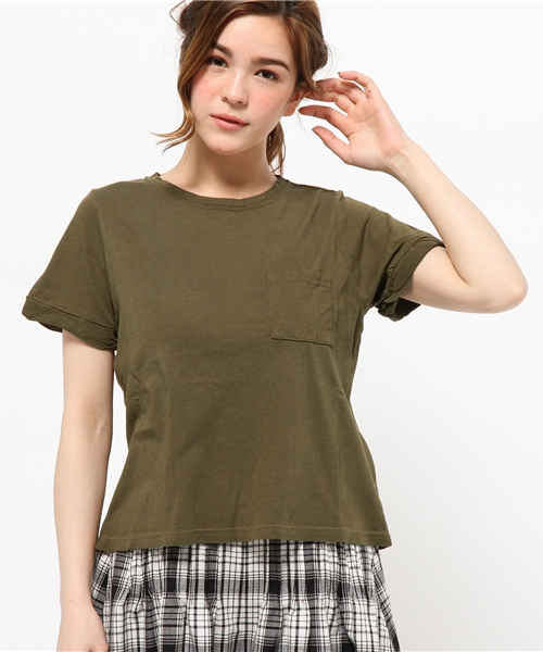 Chico(チコ)の「ポケットTシャツ(Tシャツ/カットソー・レディース・ホワイト/グレー/モスグリーン/ネイビー・FREE)」の16枚目の写真