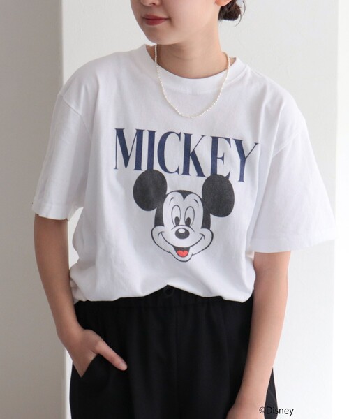 GOOD ROCK SPEED（グッドロックスピード）の「【GOOD ROCK SPEED/グッドロックスピード】MICKEY プリントT（Tシャツ/カットソー・レディース・ネイビー/オフホワイト・FREE）」の5枚目の写真