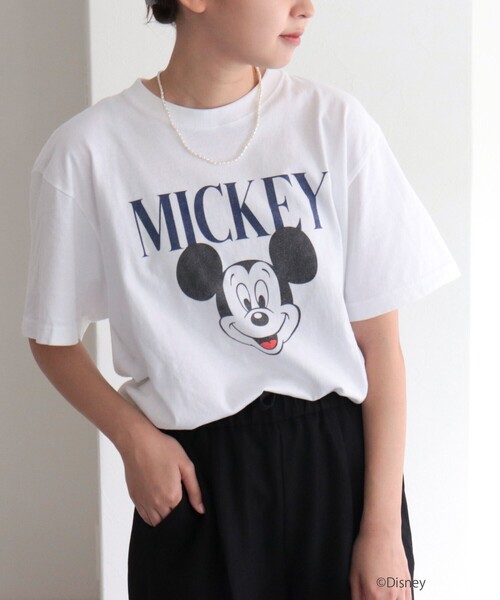 GOOD ROCK SPEED（グッドロックスピード）の「【GOOD ROCK SPEED/グッドロックスピード】MICKEY プリントT（Tシャツ/カットソー・レディース・ネイビー/オフホワイト・FREE）」の6枚目の写真