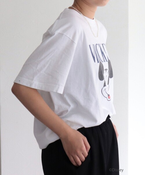 GOOD ROCK SPEED（グッドロックスピード）の「【GOOD ROCK SPEED/グッドロックスピード】MICKEY プリントT（Tシャツ/カットソー・レディース・ネイビー/オフホワイト・FREE）」の7枚目の写真