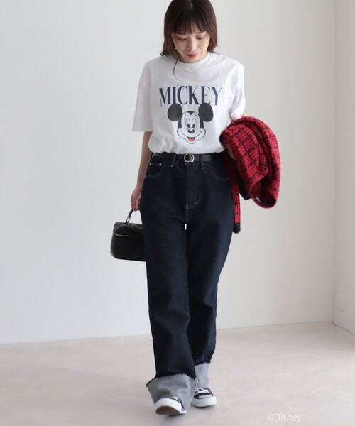 GOOD ROCK SPEED（グッドロックスピード）の「【GOOD ROCK SPEED/グッドロックスピード】MICKEY プリントT（Tシャツ/カットソー・レディース・ネイビー/オフホワイト・FREE）」の9枚目の写真