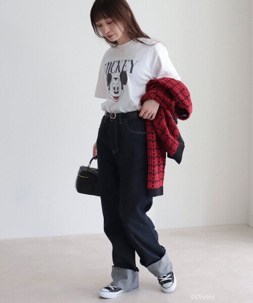 GOOD ROCK SPEED（グッドロックスピード）の「【GOOD ROCK SPEED/グッドロックスピード】MICKEY プリントT（Tシャツ/カットソー・レディース・ネイビー/オフホワイト・FREE）」の10枚目の写真