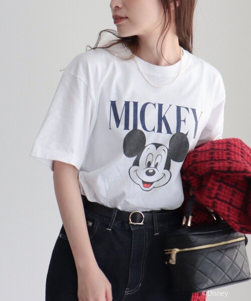 GOOD ROCK SPEED（グッドロックスピード）の「【GOOD ROCK SPEED/グッドロックスピード】MICKEY プリントT（Tシャツ/カットソー・レディース・ネイビー/オフホワイト・FREE）」の13枚目の写真