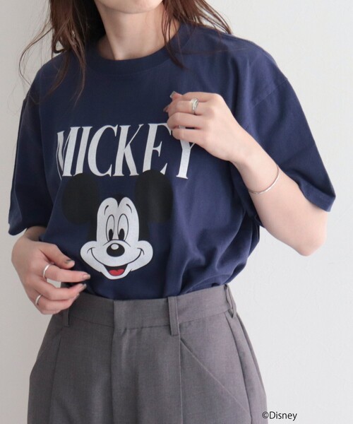 GOOD ROCK SPEED（グッドロックスピード）の「【GOOD ROCK SPEED/グッドロックスピード】MICKEY プリントT（Tシャツ/カットソー・レディース・ネイビー/オフホワイト・FREE）」の16枚目の写真