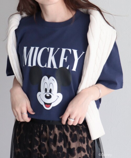 GOOD ROCK SPEED（グッドロックスピード）の「【GOOD ROCK SPEED/グッドロックスピード】MICKEY プリントT（Tシャツ/カットソー・レディース・ネイビー/オフホワイト・FREE）」の21枚目の写真
