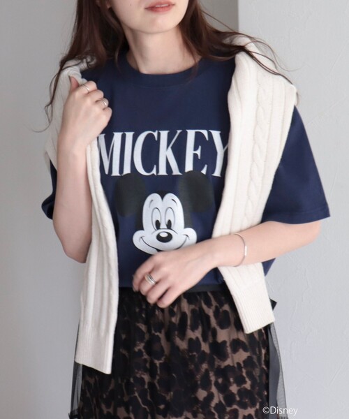GOOD ROCK SPEED（グッドロックスピード）の「【GOOD ROCK SPEED/グッドロックスピード】MICKEY プリントT（Tシャツ/カットソー・レディース・ネイビー/オフホワイト・FREE）」の22枚目の写真