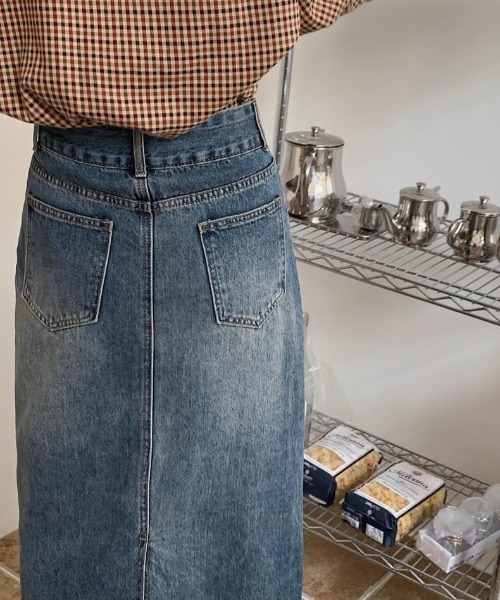 almo(アルモ)の「フリンジデニムタイトスカート(BQ)(デニムスカート・レディース・ブルー・MEDIUM)」の8枚目の写真