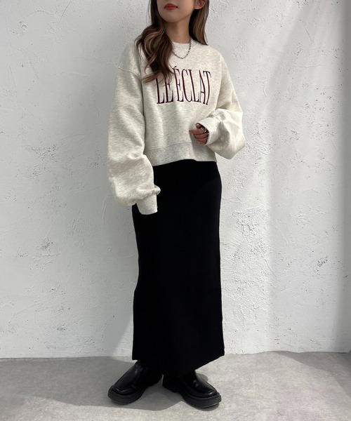 apres jour mignon(アプレジュールミニョン)の「ニットナロースカート【ZOZOTOWN限定アイテム】(スカート・レディース・パープル/マスタード/ブラック・SMALL/MEDIUM/X-LARGE)」の12枚目の写真