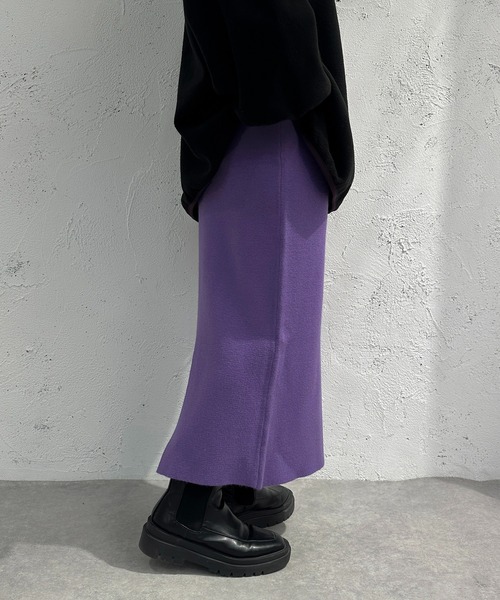 apres jour mignon(アプレジュールミニョン)の「ニットナロースカート【ZOZOTOWN限定アイテム】(スカート・レディース・パープル/マスタード/ブラック・SMALL/MEDIUM/X-LARGE)」の15枚目の写真