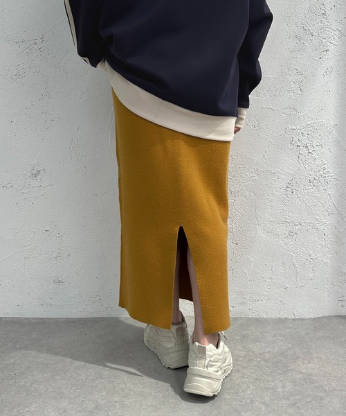 apres jour mignon(アプレジュールミニョン)の「ニットナロースカート【ZOZOTOWN限定アイテム】(スカート・レディース・パープル/マスタード/ブラック・SMALL/MEDIUM/X-LARGE)」の21枚目の写真