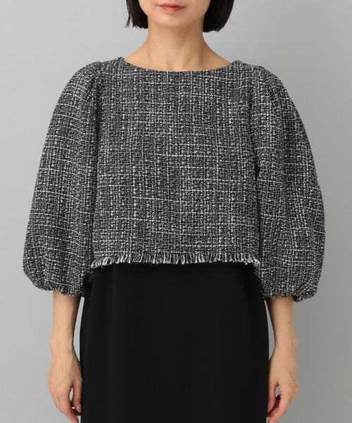 A part by（アパートバイ）の「Ｃ＊ツイードパフブラウス＆キャミワンピースセット（ドレス・レディース・ライトグリーン/ブラック・FREE）」の18枚目の写真