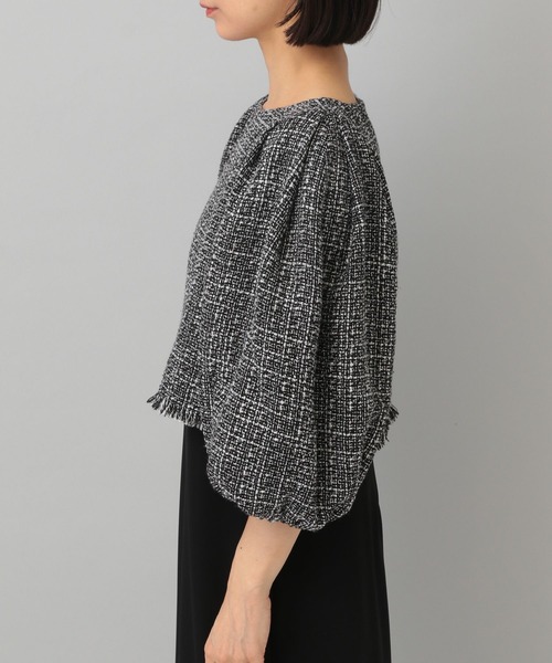 A part by（アパートバイ）の「Ｃ＊ツイードパフブラウス＆キャミワンピースセット（ドレス・レディース・ライトグリーン/ブラック・FREE）」の19枚目の写真