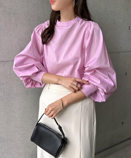 セール】【10色展開】前後2wayボリューム袖シャツブラウス（シャツ