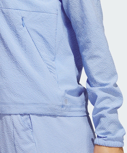 セール】シアサッカーギンガム 長袖フルジップフーディー