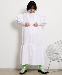 THE YOn | 【ワンピorクロップドシャツorマーメイドスカートで着用可能】マルチWAYラウンドカフティアードシャツワンピース(シャツワンピース)