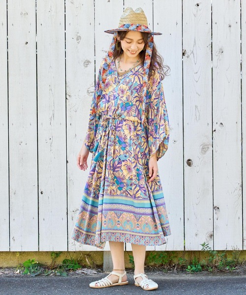 チャイハネ（チャイハネ）の「【チャイハネ】フラーナワンピース（ワンピース・レディース・ピンク/ブラック/ブルー・FREE）」の6枚目の写真