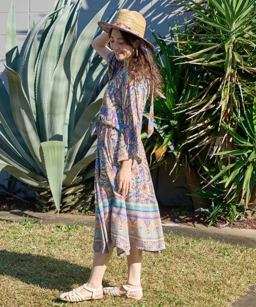 チャイハネ（チャイハネ）の「【チャイハネ】フラーナワンピース（ワンピース・レディース・ピンク/ブラック/ブルー・FREE）」の7枚目の写真