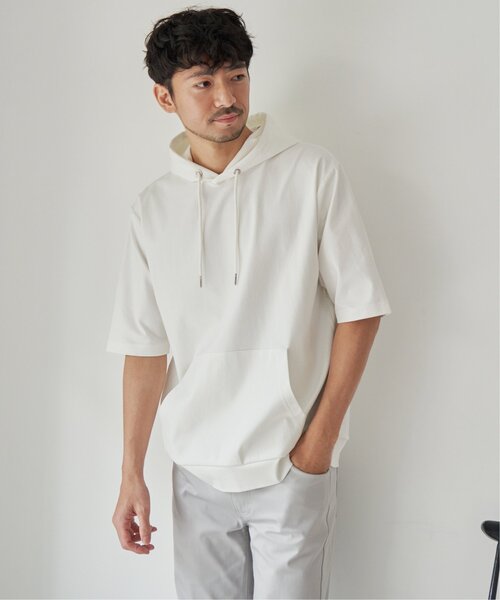 ikka（イッカ）の「【接触冷感／抗菌防臭】5分袖セイケツカイテキパーカー（パーカー・メンズ・ホワイト/グリーン/グレー/ネイビー・S/M/L/XL）」の16枚目の写真