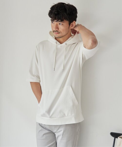 ikka（イッカ）の「【接触冷感／抗菌防臭】5分袖セイケツカイテキパーカー（パーカー・メンズ・ホワイト/グリーン/グレー/ネイビー・S/M/L/XL）」の18枚目の写真