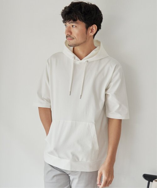 ikka（イッカ）の「【接触冷感／抗菌防臭】5分袖セイケツカイテキパーカー（パーカー・メンズ・ホワイト/グリーン/グレー/ネイビー・S/M/L/XL）」の19枚目の写真