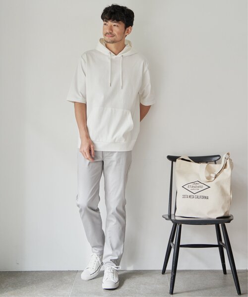 ikka（イッカ）の「【接触冷感／抗菌防臭】5分袖セイケツカイテキパーカー（パーカー・メンズ・ホワイト/グリーン/グレー/ネイビー・S/M/L/XL）」の20枚目の写真