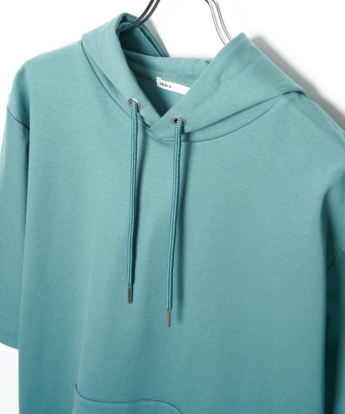 ikka（イッカ）の「【接触冷感／抗菌防臭】5分袖セイケツカイテキパーカー（パーカー・メンズ・ホワイト/グリーン/グレー/ネイビー・S/M/L/XL）」の7枚目の写真