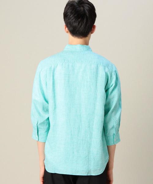 BEAUTY&YOUTH UNITED ARROWS（ビューティーアンドユースユナイテッドアローズ）の「BY リネン クウォータースリーブシャツ ◆（シャツ/ブラウス・メンズ・ホワイト/ナチュラル/ライム/ライトブルー/ロイヤルブルー/ネイビー・X-SMALL/SMALL/MEDIUM/LARGE/X-LARGE）」の11枚目の写真