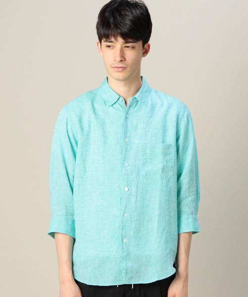 BEAUTY&YOUTH UNITED ARROWS（ビューティーアンドユースユナイテッドアローズ）の「BY リネン クウォータースリーブシャツ ◆（シャツ/ブラウス・メンズ・ホワイト/ナチュラル/ライム/ライトブルー/ロイヤルブルー/ネイビー・X-SMALL/SMALL/MEDIUM/LARGE/X-LARGE）」の12枚目の写真