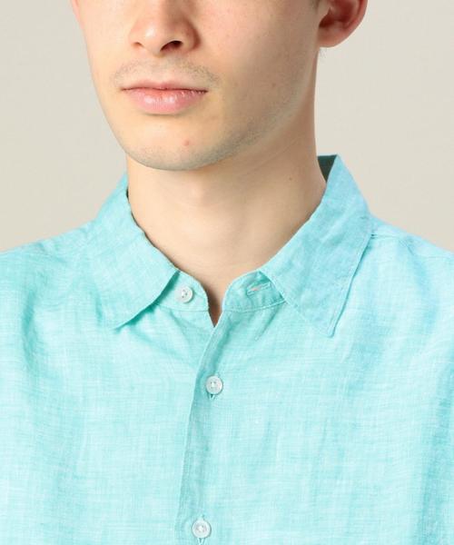 BEAUTY&YOUTH UNITED ARROWS（ビューティーアンドユースユナイテッドアローズ）の「BY リネン クウォータースリーブシャツ ◆（シャツ/ブラウス・メンズ・ホワイト/ナチュラル/ライム/ライトブルー/ロイヤルブルー/ネイビー・X-SMALL/SMALL/MEDIUM/LARGE/X-LARGE）」の14枚目の写真