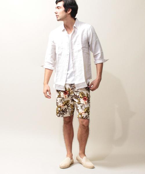 BEAUTY&YOUTH UNITED ARROWS（ビューティーアンドユースユナイテッドアローズ）の「BY リネン クウォータースリーブシャツ ◆（シャツ/ブラウス・メンズ・ホワイト/ナチュラル/ライム/ライトブルー/ロイヤルブルー/ネイビー・X-SMALL/SMALL/MEDIUM/LARGE/X-LARGE）」の17枚目の写真