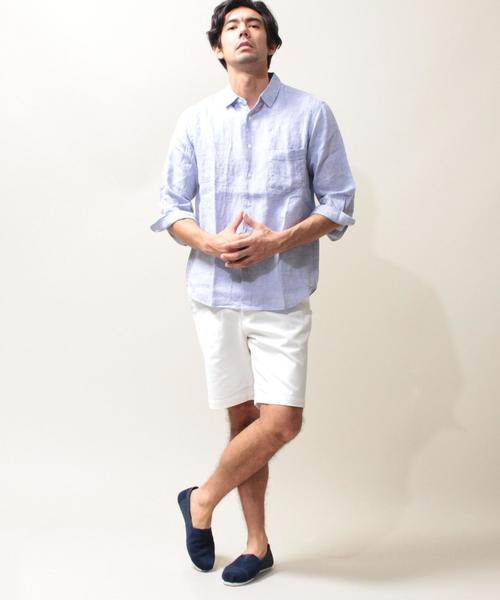 BEAUTY&YOUTH UNITED ARROWS（ビューティーアンドユースユナイテッドアローズ）の「BY リネン クウォータースリーブシャツ ◆（シャツ/ブラウス・メンズ・ホワイト/ナチュラル/ライム/ライトブルー/ロイヤルブルー/ネイビー・X-SMALL/SMALL/MEDIUM/LARGE/X-LARGE）」の20枚目の写真