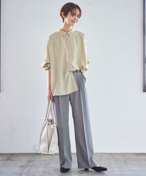 LEPSIM（レプシィム）の「ハイウエストタックスラックスパンツ　190680（デニムパンツ・レディース・グレー/ブラック/ピンク・MEDIUM/LARGE）」の4枚目の写真